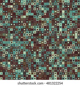 Geometric background. Consists of square elements having different colors. Useful as design element for texture and artistic compositions.