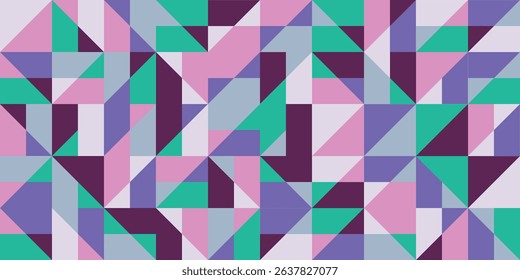 Geometric background in cool colors with triangles and rhombuses