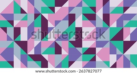 Geometric background in cool colors with triangles and rhombuses
