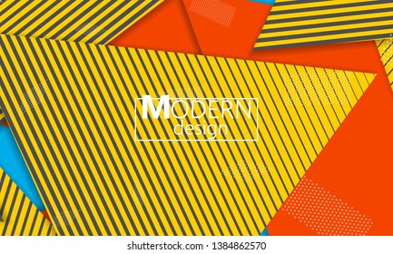 Geometric background. Cover layout template. 3d illustration. Bright colorful wallpaper. Abstract paper cut background. Material design. Vector.