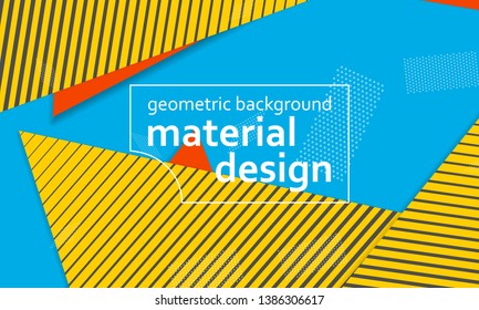 Geometric background. Cover layout template. 3d illustration. Bright colorful wallpaper. Abstract paper cut background. Material design. Vector.