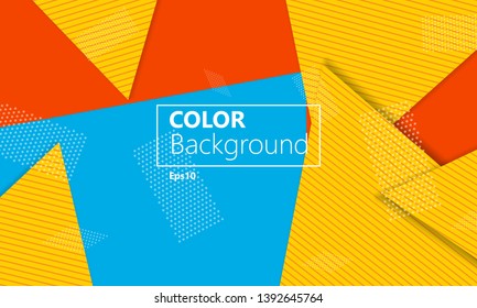 Geometric background. Cover layout template. 3d illustration. Bright colorful wallpaper. Abstract paper cut background. Material design. Vector.