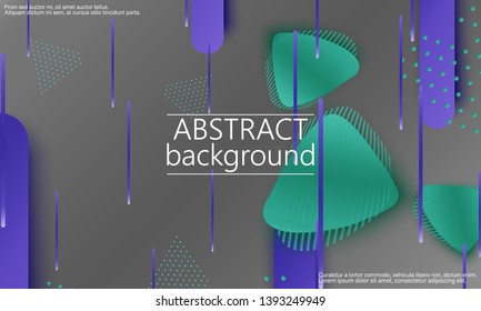 Geometric background. Cover layout template. 3d illustration. Bright colorful wallpaper. Abstract paper cut background. Material design. Vector.