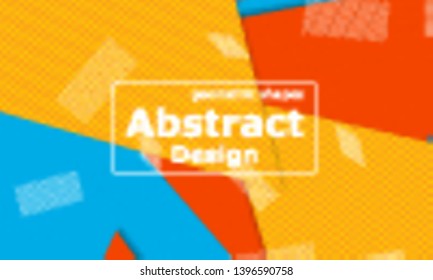 Geometric background. Cover layout template. 3d illustration. Bright colorful wallpaper. Abstract paper cut background. Material design. Vector.