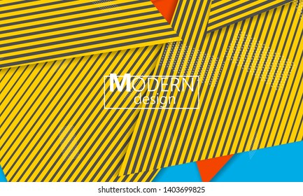 Geometric background. Cover layout template. 3d illustration. Bright colorful wallpaper. Abstract paper cut background. Material design. Vector.