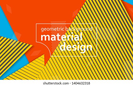 Geometric background. Cover layout template. 3d illustration. Bright colorful wallpaper. Abstract paper cut background. Material design. Vector.
