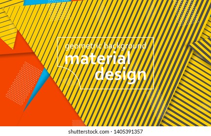 Geometric background. Cover layout template. 3d illustration. Bright colorful wallpaper. Abstract paper cut background. Material design. Vector.