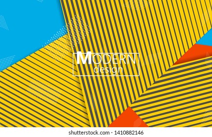 Geometric background. Cover layout template. 3d illustration. Bright colorful wallpaper. Abstract paper cut background. Material design. Vector.