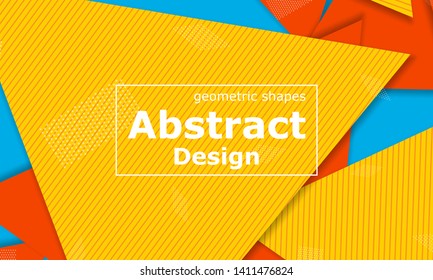 Geometric background. Cover layout template. 3d illustration. Bright colorful wallpaper. Abstract paper cut background. Material design. Vector.
