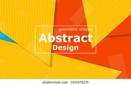 Geometric background. Cover layout template. 3d illustration. Bright colorful wallpaper. Abstract paper cut background. Material design. Vector.
