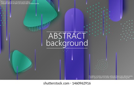 Geometric background. Cover layout template. 3d illustration. Bright colorful wallpaper. Abstract paper cut background. Material design. Vector.