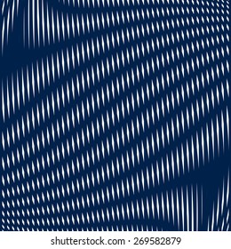 Geometric background created with moire technique. Noisy contrast lined vector tiling with visual effects. 