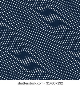 Geometric background created with moire technique. Noisy contrast lined vector tiling with visual effects. 