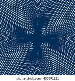 Geometric background created with moire technique. Vector contrast lined tiling with visual effects.