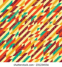 Geometric background with decorative arrows and abstract elements. Vector illustration.