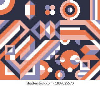 Diseño de fondo geométrico. Patrón de arte abstracto. Cifras geométricas. Afiche gráfico de composición. Banner de portada de presentación de negocios. Ornamento de la ciencia colombiana. Ilustración vectorial.  