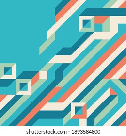 Geometrisches Hintergrunddesign. Abstraktes Kunstmuster. Geometrische Zahlen. Komposition Grafisches Druckposter. Collage futuristische Ornament Banner. Vektorgrafik.  