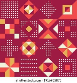 Diseño de fondo geométrico. Resumen de las obras de arte sin problemas. Cifras geométricas. Afiche de impresión gráfica. Ilustración vectorial.  