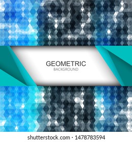 Geometric background design of blue hexagons. Brochure Template