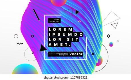 Geometric background design. Dynamic shapes and fluid elements. Eps10 vector illustration.