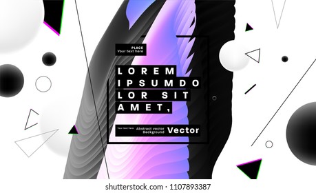 Geometric background design. Dynamic shapes and fluid elements. Eps10 vector illustration.