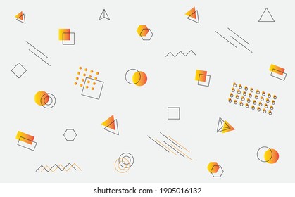 Geometric Background For design like Magazine, leaflet, billboard, sale. Universal trend halftone geometric shapes with gradient colors.