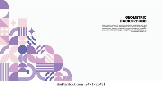 geometric background design with purple, soft purple and cream. use for bussines, presentation, certificate, banner, background, template, and others.