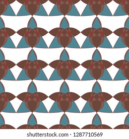  Geometric background,  design. Seamless fabric texture. Decorative print. Geometry symbol. Retro background. Graphic ornament. Abstract geometric style blue background. 