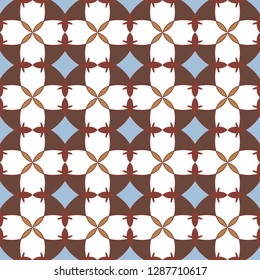  Geometric background,  design. Seamless fabric texture. Decorative print. Geometry symbol. Retro background. Graphic ornament. Abstract geometric style blue background. 