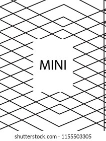 Geometric background design in simple colors. Minimal vector backdrop. Black White monochrome poster. Linear monochrome layout. Vector flat minimal cover template. Trendy thin lines cover design.