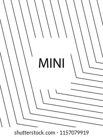 Geometric background design in simple colors. Minimal vector backdrop. Black White monochrome poster. Graphic backdrop for print. Abstract line pattern cover. Simple minimal cover design.