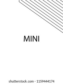 Geometric background design in simple colors. Minimal vector backdrop. Black White monochrome poster. Graphic backdrop for print. Vector flat minimal cover template. Trendy thin lines cover design.