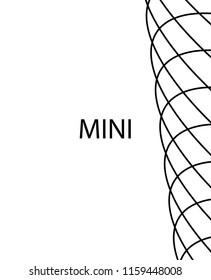 Geometric background design in simple colors. Minimal vector backdrop. Black White monochrome poster. Linear monochrome layout. Abstract line pattern cover. Trendy thin lines cover design.