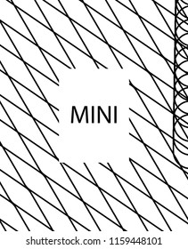 Geometric background design in simple colors. Minimal vector backdrop. Black White monochrome poster. Linear monochrome layout. Vector flat minimal cover template. Simple minimal cover design.