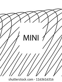 Geometric background design in simple colors. Minimal vector backdrop. Black White monochrome poster. Graphic backdrop for print. Abstract line pattern cover. Trendy thin lines cover design.