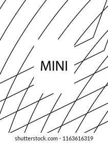 Geometric background design in simple colors. Minimal vector backdrop. Black White monochrome poster. Linear monochrome layout. Vector flat minimal cover template. Simple minimal cover design.