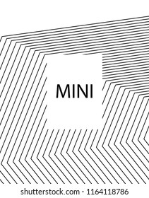 Geometric background design in simple colors. Minimal vector backdrop. Black White monochrome poster. Linear monochrome layout. Vector flat minimal cover template. Simple minimal cover design.