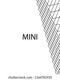 Geometric background design in simple colors. Minimal vector backdrop. Black White monochrome poster. Linear monochrome layout. Vector flat minimal cover template. Trendy thin lines cover design.
