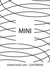 Geometric background design in simple colors. Minimal vector backdrop. Black White monochrome poster. Linear monochrome layout. Abstract line pattern cover. Trendy thin lines cover design.