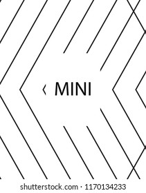 Geometric background design in simple colors. Minimal vector backdrop. Black White monochrome poster. Linear monochrome layout. Abstract line pattern cover. Simple minimal cover design.