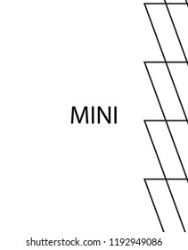 Geometric background design in simple colors. Minimal vector backdrop. Black White monochrome poster. Linear monochrome layout. Abstract line pattern cover. Simple minimal cover design.