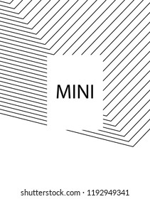 Geometric background design in simple colors. Minimal vector backdrop. Black White monochrome poster. Linear monochrome layout. Vector flat minimal cover template. Simple minimal cover design.