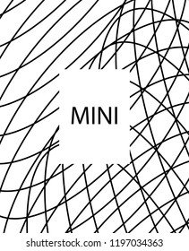Geometric background design in simple colors. Minimal vector backdrop. Black White monochrome poster. Linear monochrome layout. Vector flat minimal cover template. Simple minimal cover design.