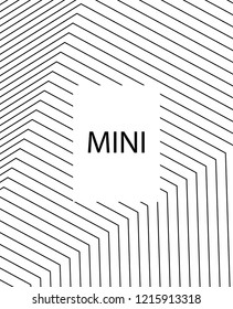 Geometric background design in simple colors. Minimal vector backdrop. Black White monochrome poster. Linear monochrome layout. Vector flat minimal cover template. Trendy thin lines cover design.