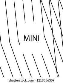 Geometric background design in simple colors. Minimal vector backdrop. Black White monochrome poster. Graphic backdrop for print. Abstract line pattern cover. Trendy thin lines cover design.