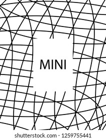 Geometric background design in simple colors. Minimal vector backdrop. Black White monochrome poster. Linear monochrome layout. Vector flat minimal cover template. Trendy thin lines cover design.