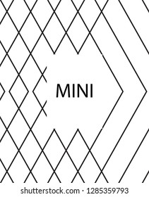 Geometric background design in simple colors. Minimal vector backdrop. Black White monochrome poster. Linear monochrome layout. Vector flat minimal cover template. Simple minimal cover design.