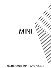 Geometric background design in simple colors. Minimal vector backdrop. Black White monochrome poster. Linear monochrome layout. Abstract line pattern cover. Simple minimal cover design.