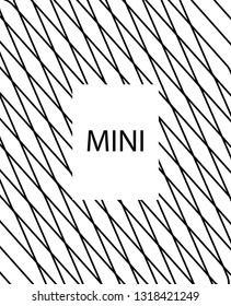 Geometric background design in simple colors. Minimal vector backdrop. Black White monochrome poster. Graphic backdrop for print. Vector flat minimal cover template. Trendy thin lines cover design.