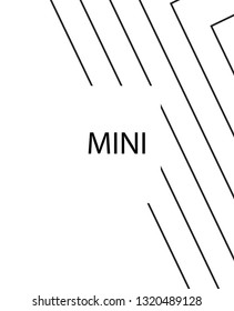 Geometric background design in simple colors. Minimal vector backdrop. Black White monochrome poster. Graphic backdrop for print. Abstract line pattern cover. Simple minimal cover design.